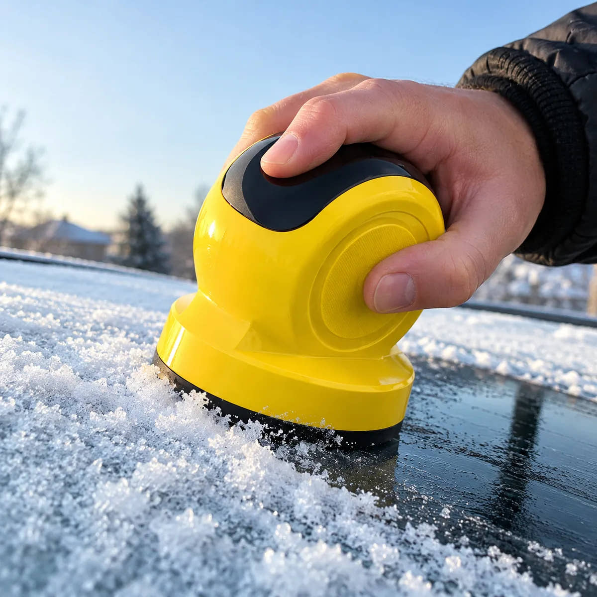 Beispielbild: Die rotierende Drehscheibe des Eiskratzers aus der Nähe.