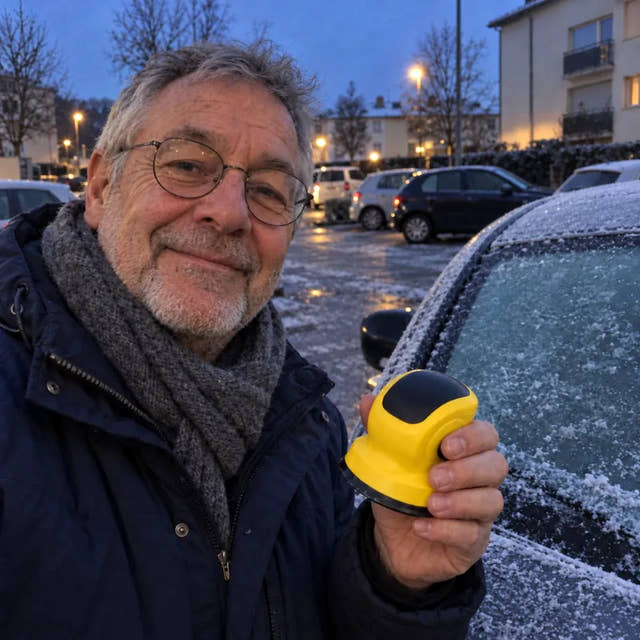 Fini les doigts gelés sur un vieux grattoir.