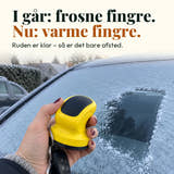 Illustrationsfoto: I går: frosne fingre. Nu: varme fingre. Ruden er klar – så er det bare afsted.