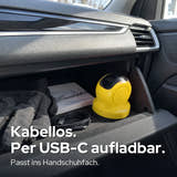 Beispielbild: Kabellos und über USB-C aufladbar: passt ins Handschuhfach.