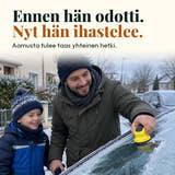 Havainnekuva: Ennen hän odotti. Nyt hän ihastelee. Aamusta tulee taas yhteinen hetki.