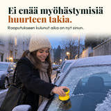 Havainnekuva: Ei enää myöhästymisiä huurteen takia. Raaputukseen kulunut aika on nyt sinun.