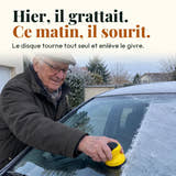 Photo d'illustration : Hier, il grattait. Ce matin, il sourit. Le disque rotatif enlève le givre à votre place.