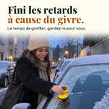 Photo d'illustration : Fini les retards à cause du givre. Le temps de gratter, gardez-le pour vous.