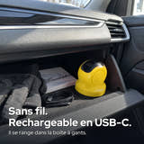 Photo d'illustration : Sans fil, rechargeable en USB-C : il se range dans la boîte à gants.